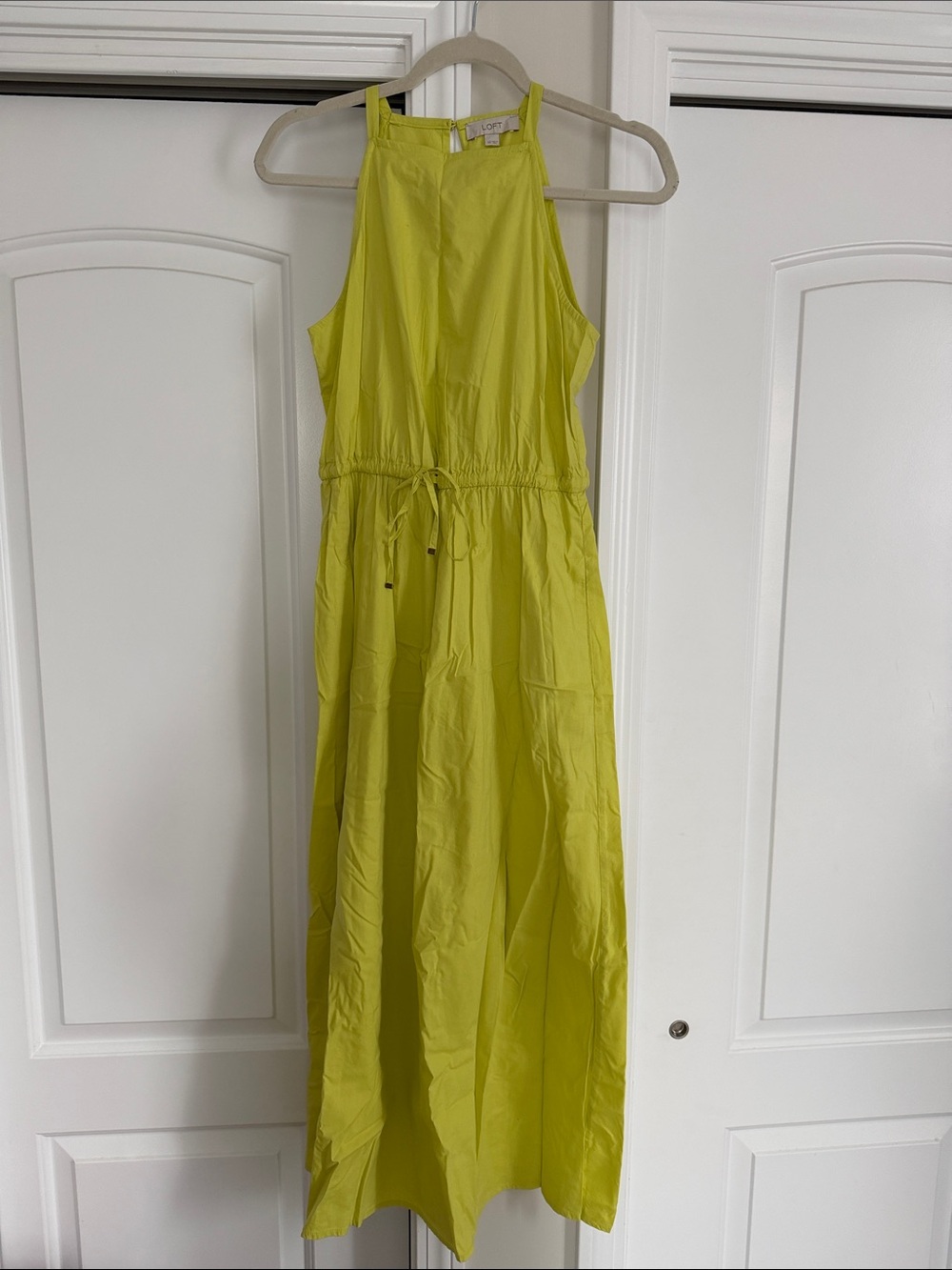 LOFT Lime Yellow Halter Maxi Dress